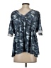 Dress Up Blue 3/4 Sleeve Blouse Size S - photo 2