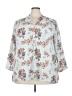 Justify 100% Polyester Floral Blue 3/4 Sleeve Blouse Size 3X - photo 1