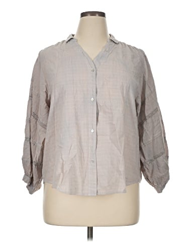 LC Lauren Conrad 3/4 Sleeve Button-Down Shirt (view 1)