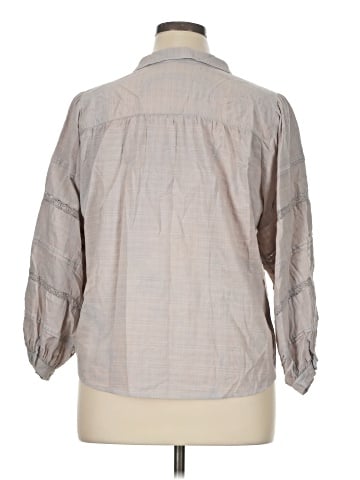 LC Lauren Conrad 3/4 Sleeve Button-Down Shirt (view 2)