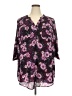 Torrid 100% Polyester Floral Purple 3/4 Sleeve Blouse Size 2X Plus (2) - photo 1