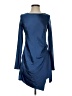 Saints + Secrets 100% Polyester Solid Blue Casual Dress Size S - photo 1