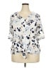 AB Studio 100% Rayon Ivory Short Sleeve Blouse Size XXL - photo 1