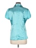 Cato Metallic Teal Blue Short Sleeve Blouse Size M - photo 2
