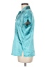 Cato Metallic Teal Blue Short Sleeve Blouse Size M - photo 5