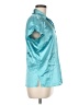 Cato Metallic Teal Blue Short Sleeve Blouse Size M - photo 4