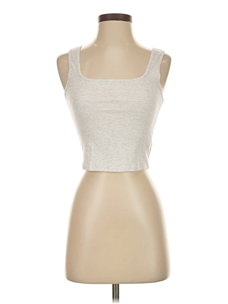 Pre-owned Athleta Tank Top Silver Strapless Neckline Tops