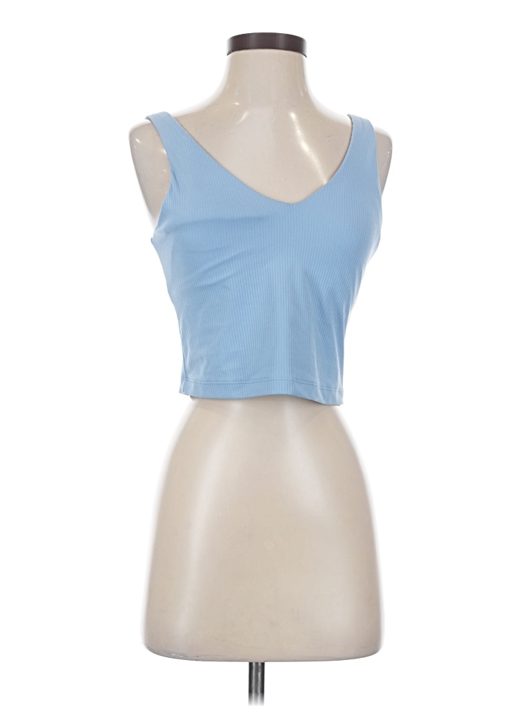 Pre-owned Athleta Tank Top Blue Strapless Neckline Tops