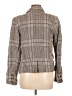 Free People 100% Linen Plaid Brown Blue Blazer Size M - photo 2