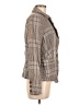 Free People 100% Linen Plaid Brown Blue Blazer Size M - photo 4