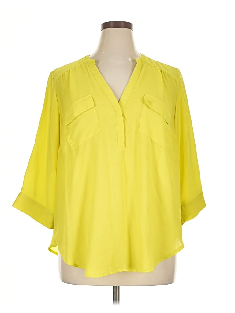 Pre-owned Torrid 3/4 Sleeve Blouse In Yellow