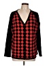 Leslie Fay Argyle Red Cardigan Size L (estimated) - photo 1