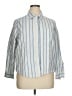 Blair 100% Cotton Stripes Blue Long Sleeve Button-Down Shirt Size XL (petite) - photo 1