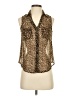 Wet Seal 100% Polyester Animal Print Brown Sleeveless Blouse Size XS - photo 1