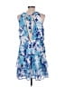She + Sky 100% Polyester Print Blue Cocktail Dress Size L - photo 2