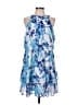 She + Sky 100% Polyester Print Blue Cocktail Dress Size L - photo 1