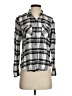 Lucky Brand Plaid Silver Long Sleeve Blouse Size XS - photo 1