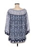 AGB 100% Polyester Blue 3/4 Sleeve Blouse Size M - photo 2