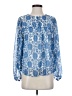 Aqua Floral Blue Long Sleeve Blouse Size XS - photo 1