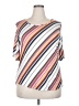 Apt. 9 Stripes Ivory Short Sleeve T-Shirt Size XXL - photo 1