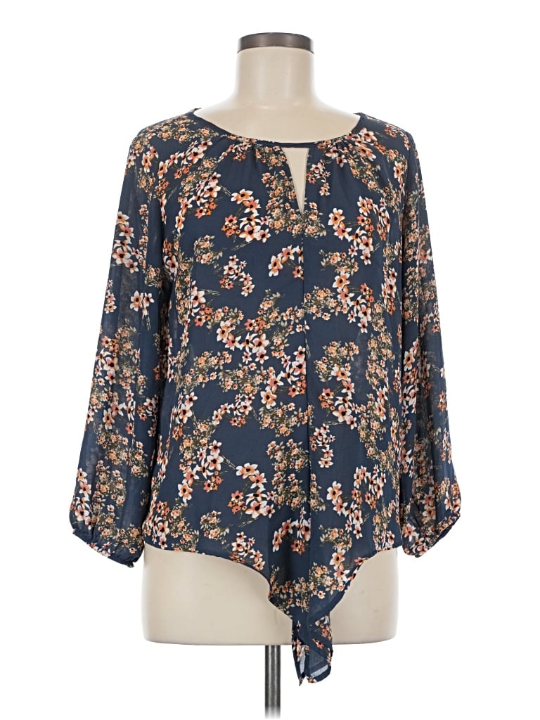 Pre-owned West Kei 3/4 Sleeve Blouse In Blue
