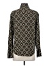 TRUTH BY REPUBLIC 100% Viscose Argyle Black Long Sleeve Blouse Size XS - photo 2