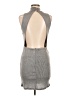 Blanc Solid Gray Casual Dress Size L - photo 2