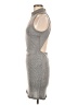 Blanc Solid Gray Casual Dress Size L - photo 5