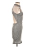Blanc Solid Gray Casual Dress Size L - photo 4