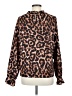 Chic Wish 100% Polyester Animal Print Brown Long Sleeve Blouse Size M (estimated) - photo 2