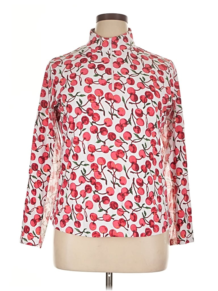 Pre-owned Ibkul Long Sleeve Turtleneck In Red