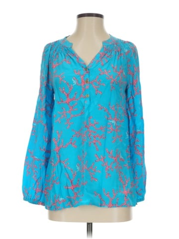 Lilly Pulitzer Long Sleeve Silk Top (view 1)