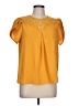 Shein 100% Polyester Orange Yellow Short Sleeve Blouse Size L - photo 1