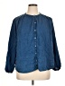 Old Navy 100% Lyocell Blue 3/4 Sleeve Button-Down Shirt Size XL - photo 1