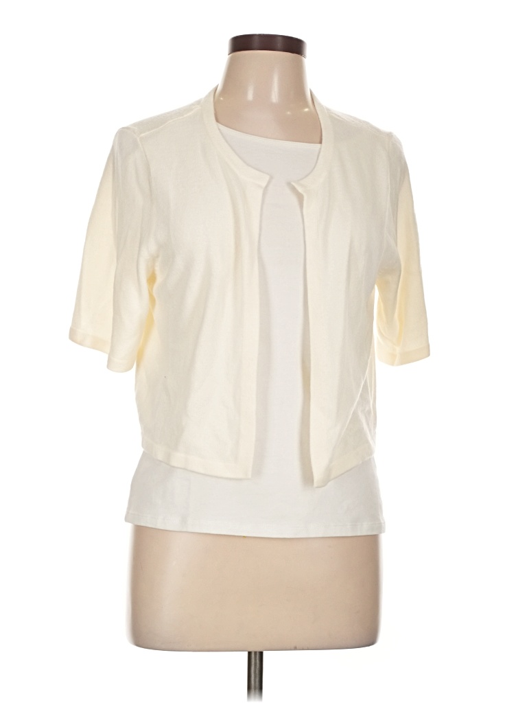Pre-owned Croft & Barrow Short Sleeve Blouse In White