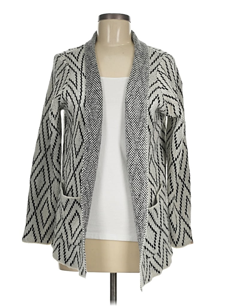 Pre-owned Assorted Brands Cardigan Sweater In Silver