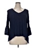 Cato 100% Rayon Blue 3/4 Sleeve Blouse Size XL - photo 1