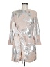 Self-Portrait 100% Polyester Metallic Silver Cocktail Dress Size 6 - photo 1