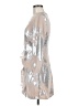 Self-Portrait 100% Polyester Metallic Silver Cocktail Dress Size 6 - photo 5