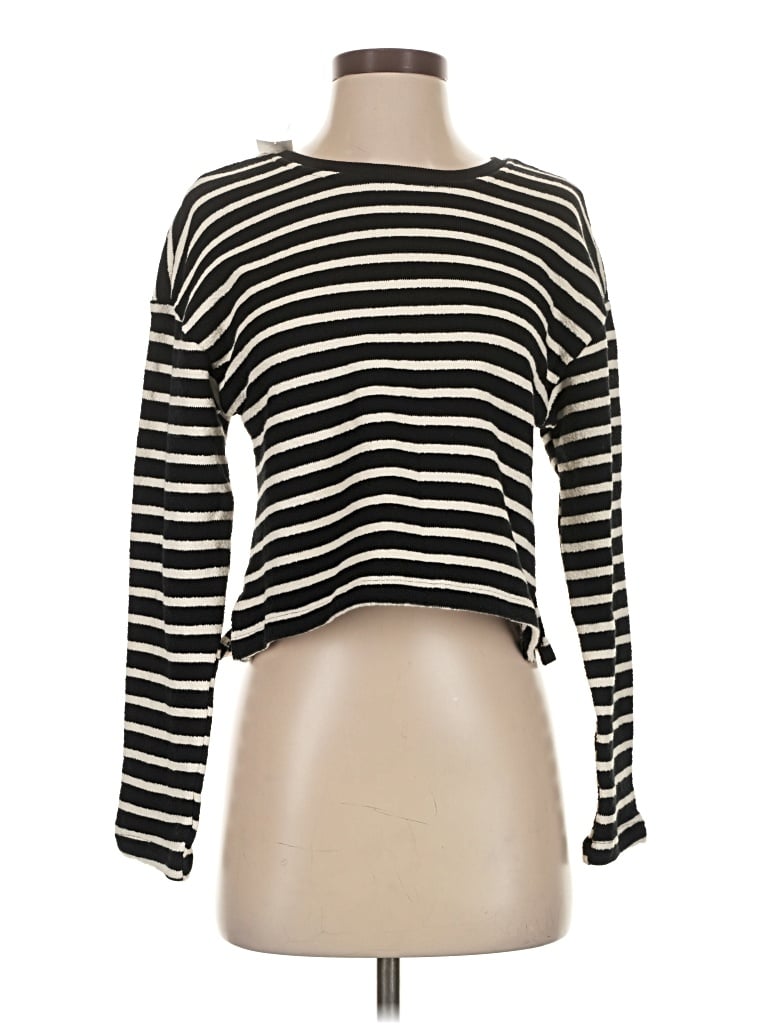 Miou Muse Long Sleeve Top Black Boatneck Tops In Animal Print