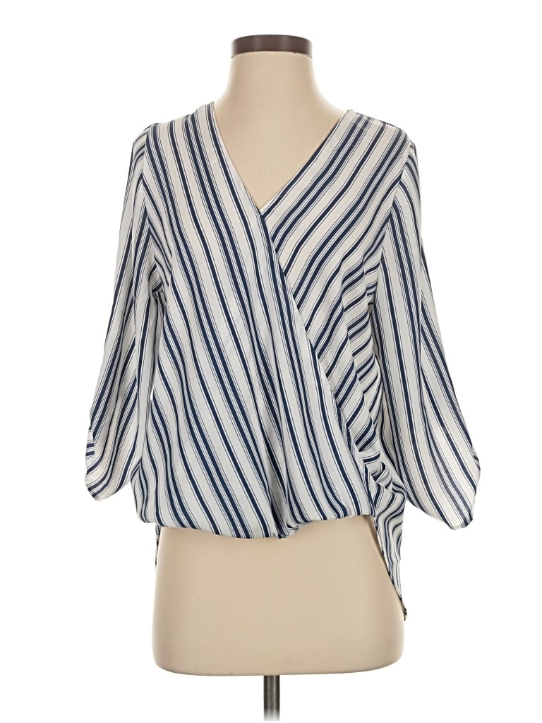 Pre-owned West Kei 3/4 Sleeve Blouse In Blue