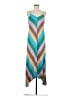 Tibi 100% Viscose Chevron-herringbone Teal Casual Dress Size 6 - photo 1
