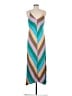 Tibi 100% Viscose Chevron-herringbone Teal Casual Dress Size 6 - photo 2