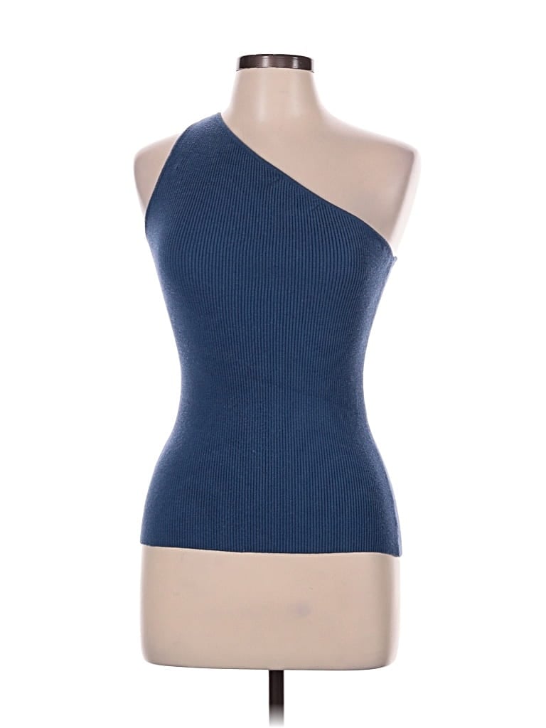 Pre-owned Zesica Tank Top Blue One Shoulder Neckline Tops