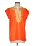 See and Be Seen Orange Short Sleeve Blouse Size S - photo 1