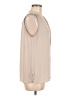 Ann Taylor LOFT 100% Polyester Tan Sleeveless Blouse Size M - photo 4