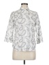 Coldwater Creek 100% Cotton Paisley Silver 3/4 Sleeve Blouse Size 8 - photo 1