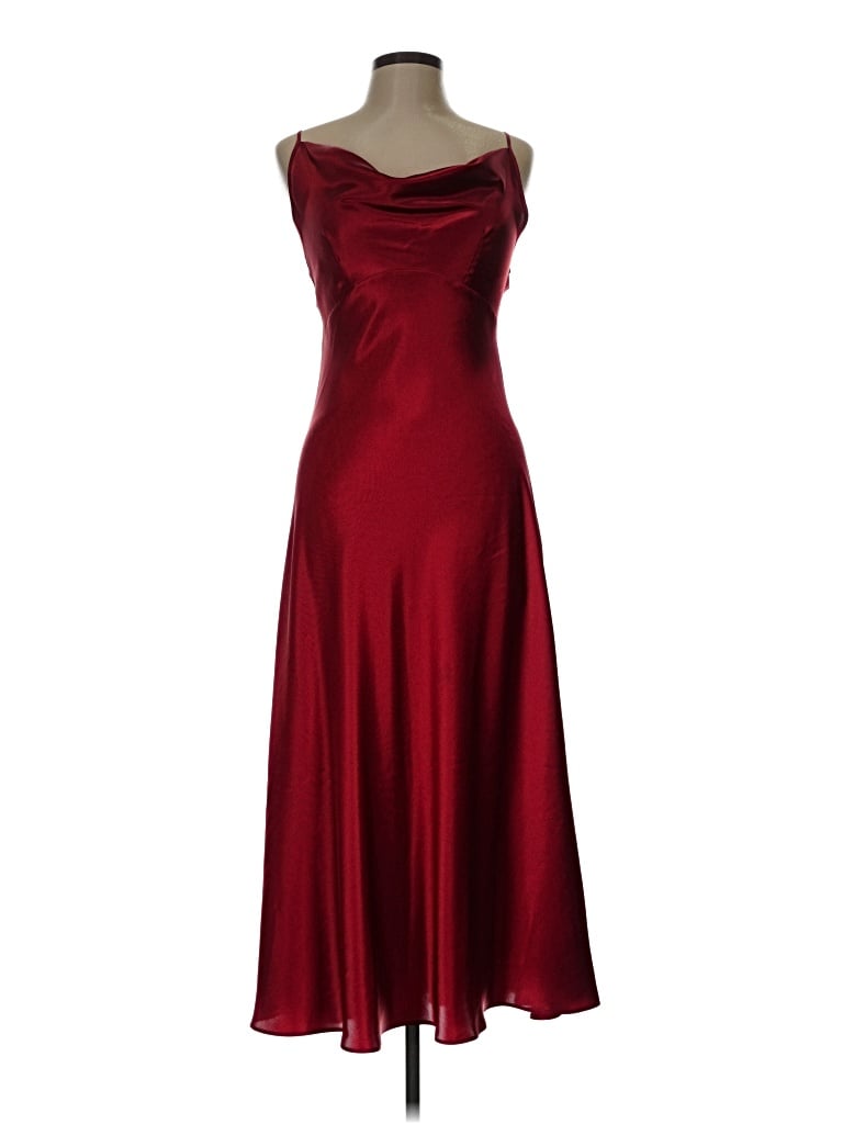 Pre-owned Assorted Brands Cocktail Dress In Burgundy