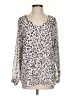 CAbi 100% Polyester Animal Print Silver Long Sleeve Blouse Size S - photo 1