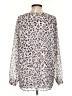 CAbi 100% Polyester Animal Print Silver Long Sleeve Blouse Size S - photo 2